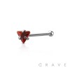 316L SURGICAL STEEL NOSE BONE STUD WITH TRIANGLE SHAPE PRONG SET